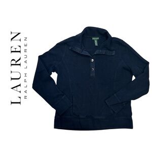 Lauren Ralph Lauren VINTAGE Women’s Button Up Navy Blue‎ Top - Size M